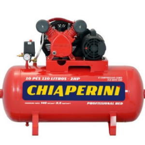 Compressor de ar média pressão 10 pcm 110 litros – Chiaperini 10/110 RED