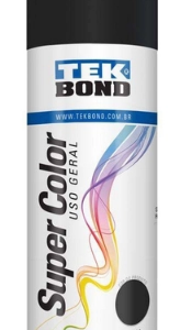 Tinta Spray Super Color Uso Geral 350ml Preto Tekbond